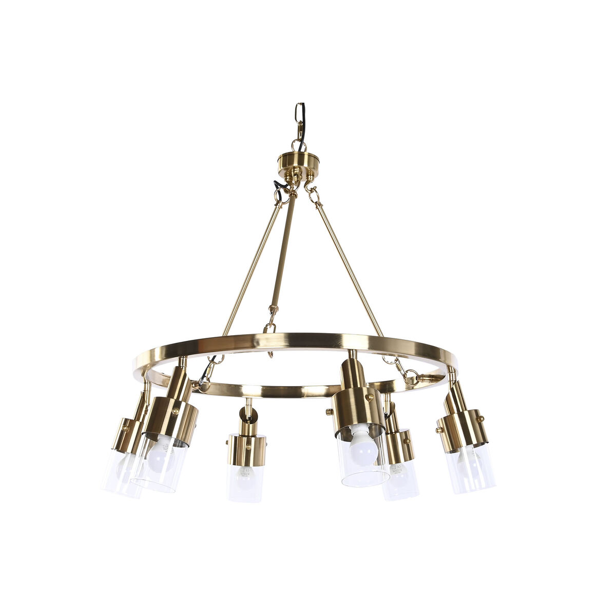 Taklampa DKD Home Decor 66 x 66 x 60 cm Glas Gyllene Metall 40 W - 3