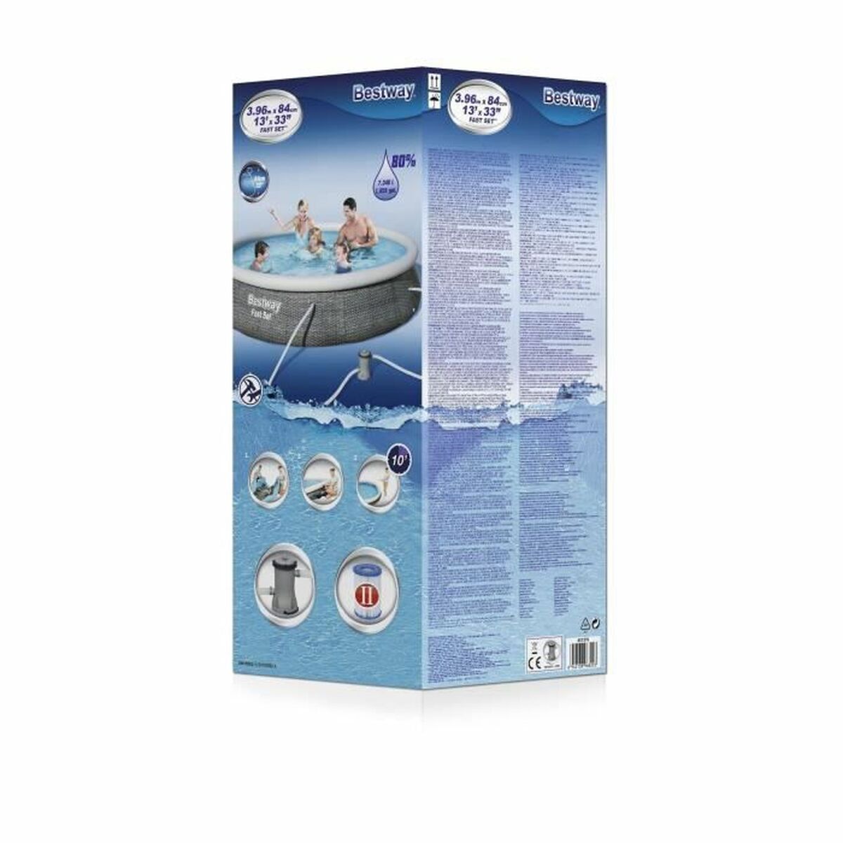 Bestway Uppblåsbar Vuxenpool Aro Rattan med Rengörare 396x84 cm Trädgård 57376 - 2