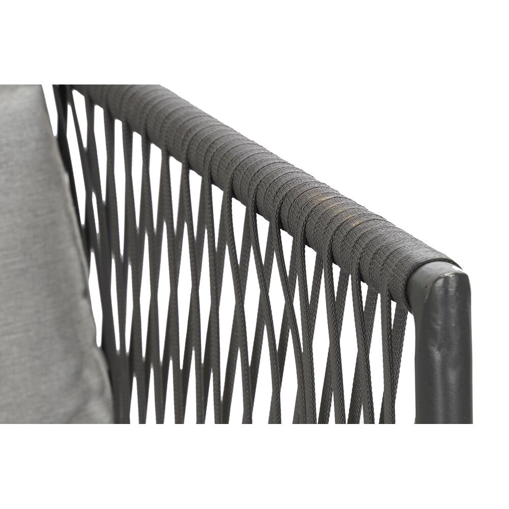 Trädgårdssoffa DKD Home Decor Svart Metall Aluminium Snöre 30 x 40 cm 192 x 163 x 86 cm - 5