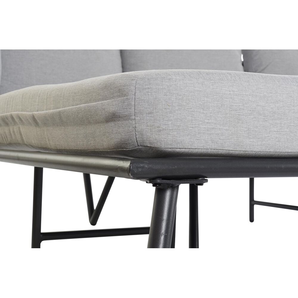 Trädgårdssoffa DKD Home Decor Svart Metall Aluminium Snöre 30 x 40 cm 192 x 163 x 86 cm - 4