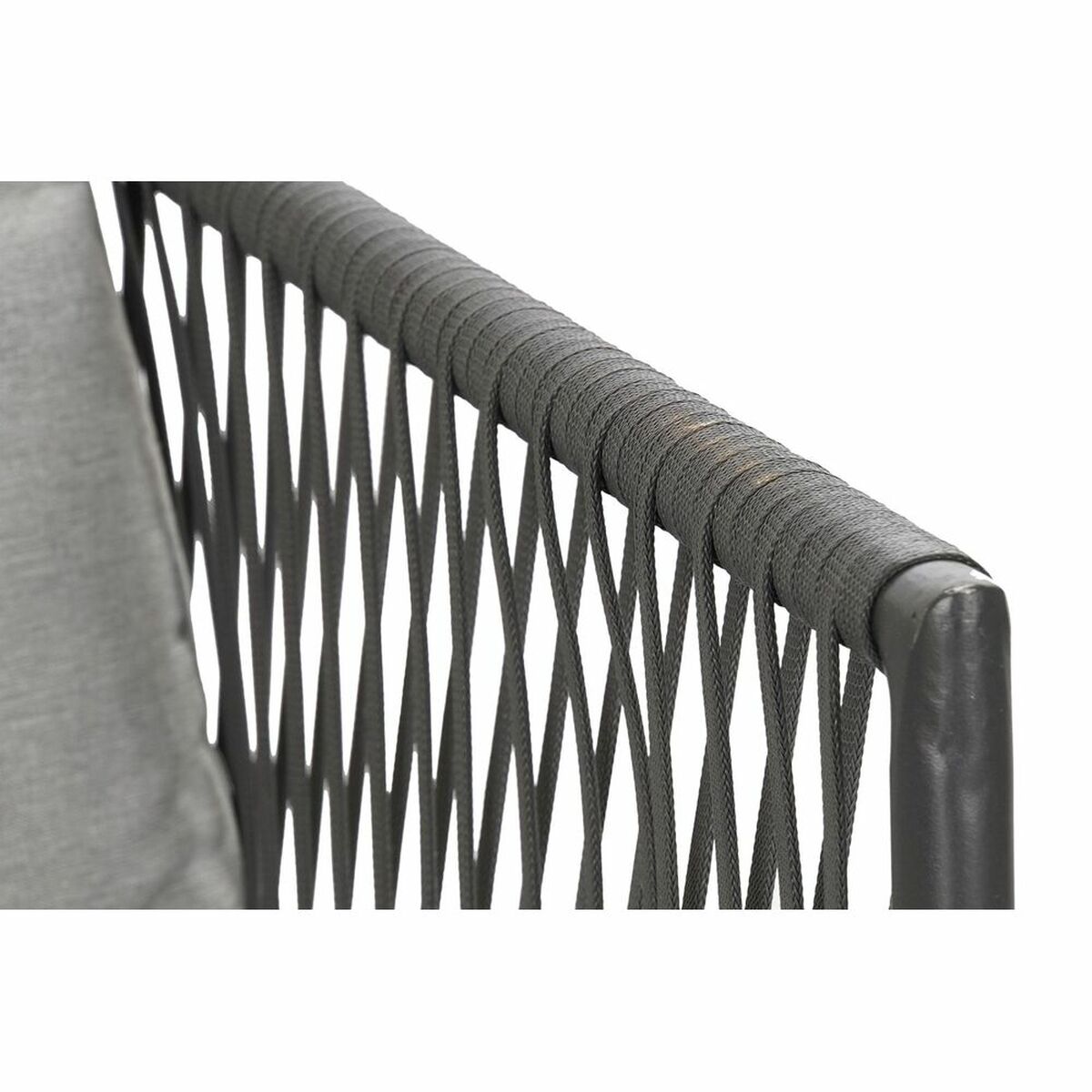 Trädgårdssoffa DKD Home Decor Svart Metall Aluminium Snöre 30 x 40 cm 192 x 163 x 86 cm - 14