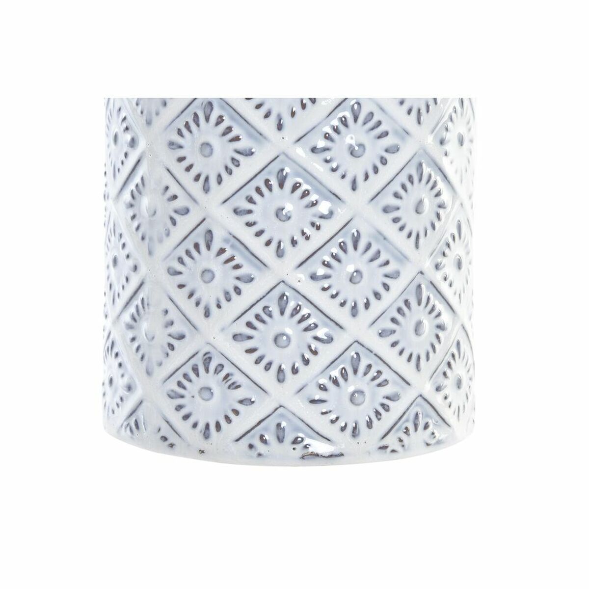 Vas DKD Home Decor 14 x 14 x 45 cm Porslin Blå Vit Medelhavs - 6
