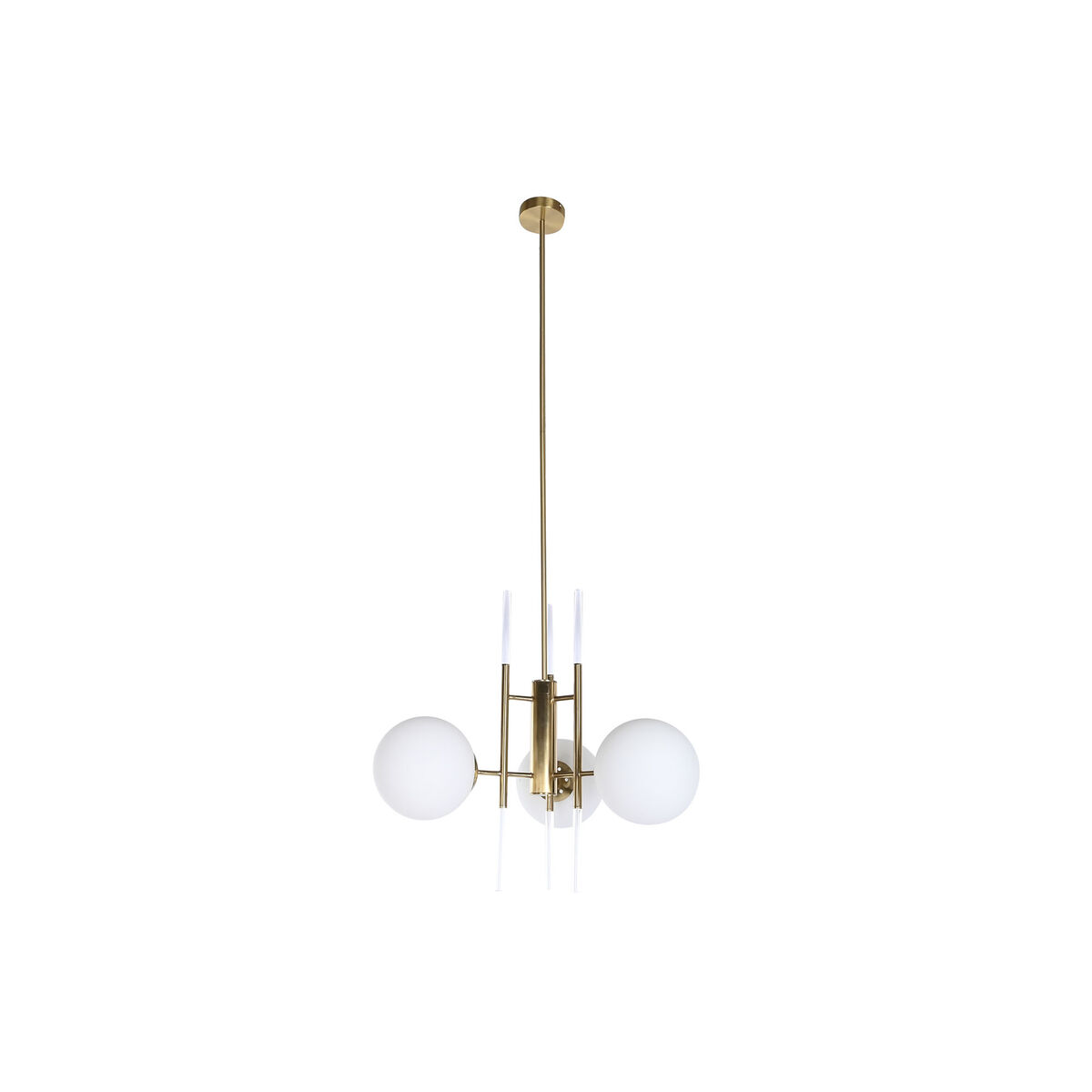 Taklampa DKD Home Decor 64 x 64 x 64 cm Glas Gyllene Metall Vit 50 W - 8