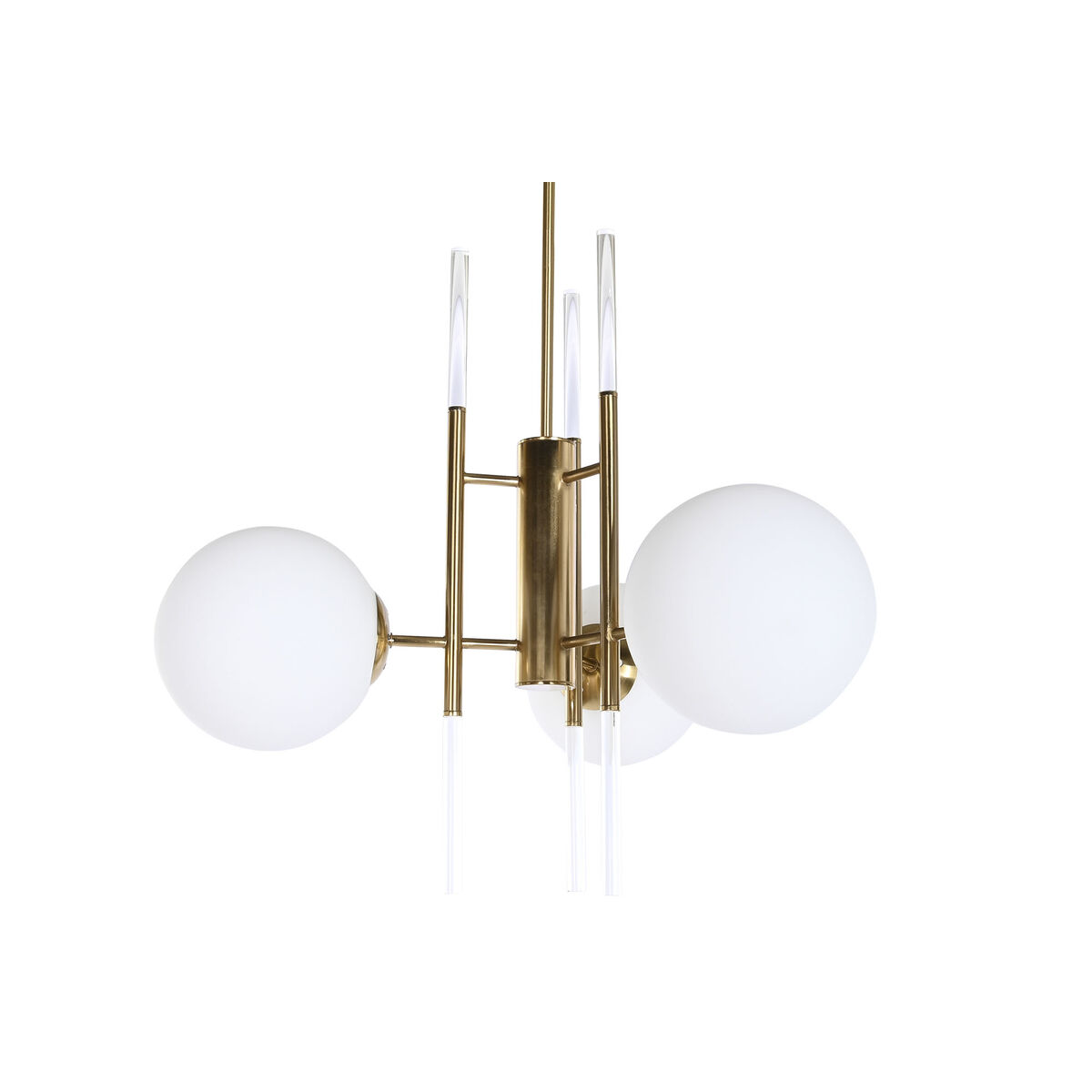 Taklampa DKD Home Decor 64 x 64 x 64 cm Glas Gyllene Metall Vit 50 W - 3