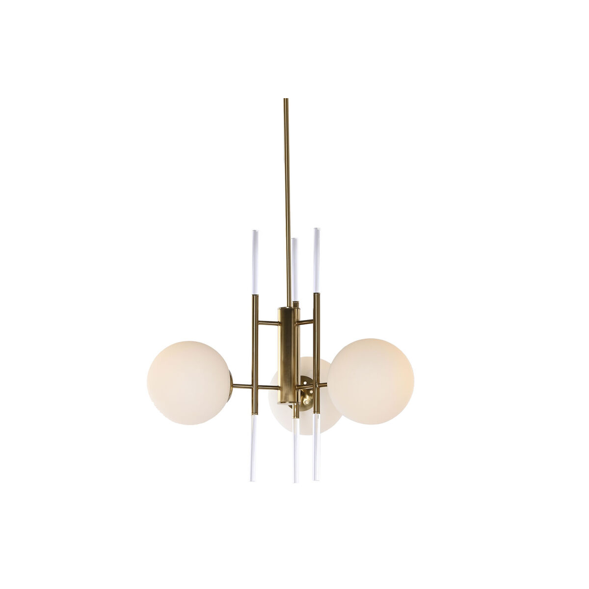 Taklampa DKD Home Decor 64 x 64 x 64 cm Glas Gyllene Metall Vit 50 W - 2