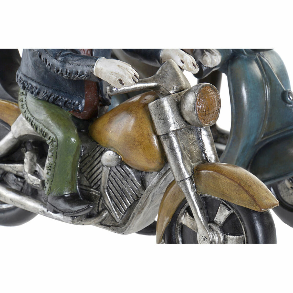 Prydnadsfigur DKD Home Decor 27 x 10 x 24 cm Röd Blå Motorcykel Gul Vintage Hund (2 antal) - 6