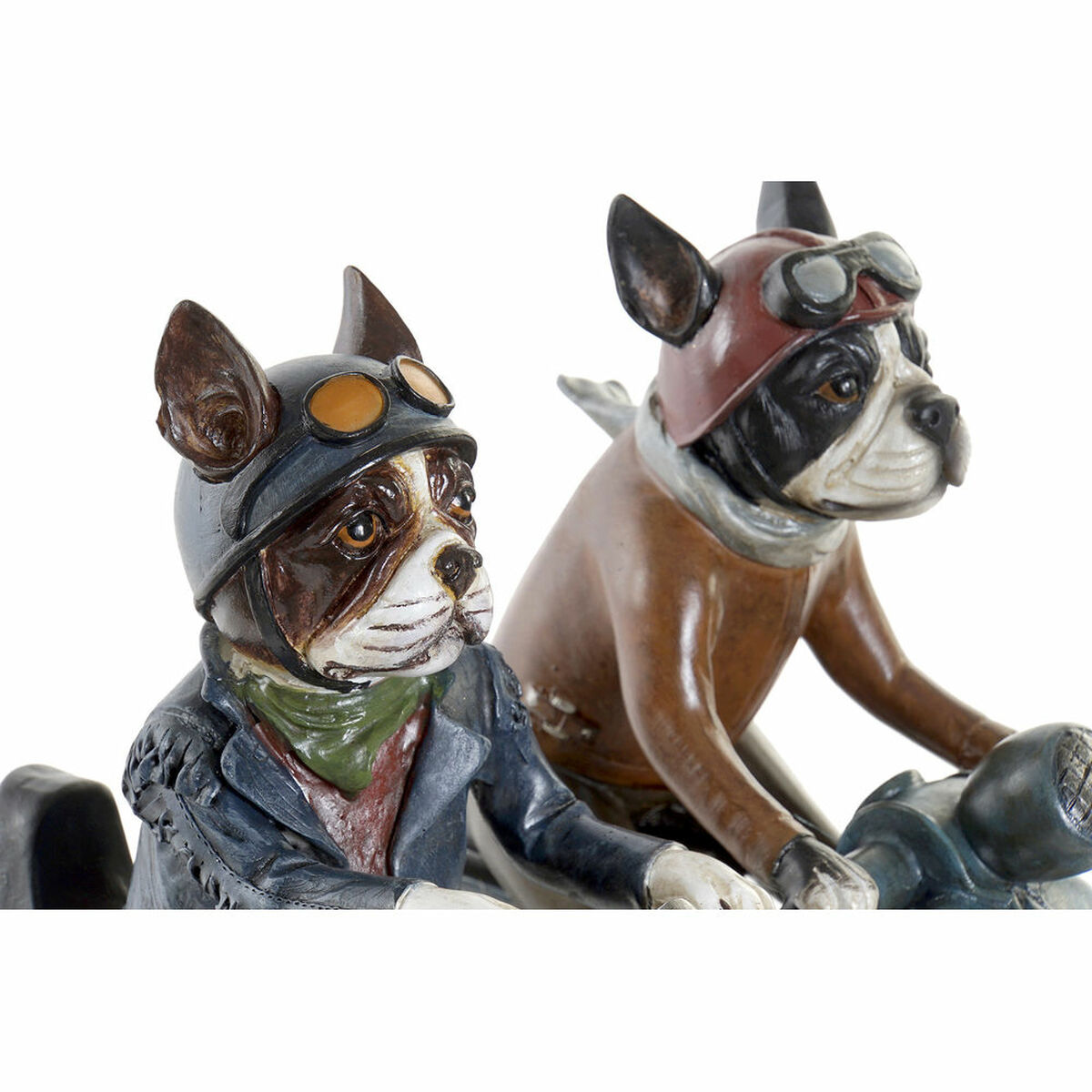 Prydnadsfigur DKD Home Decor 27 x 10 x 24 cm Röd Blå Motorcykel Gul Vintage Hund (2 antal) - 5