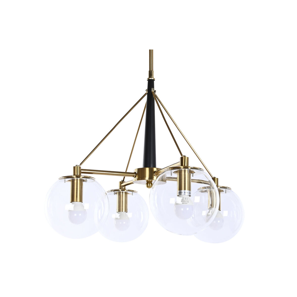 Taklampa DKD Home Decor 50 x 50 x 144 cm Glas Gyllene Metall 50 W - 3