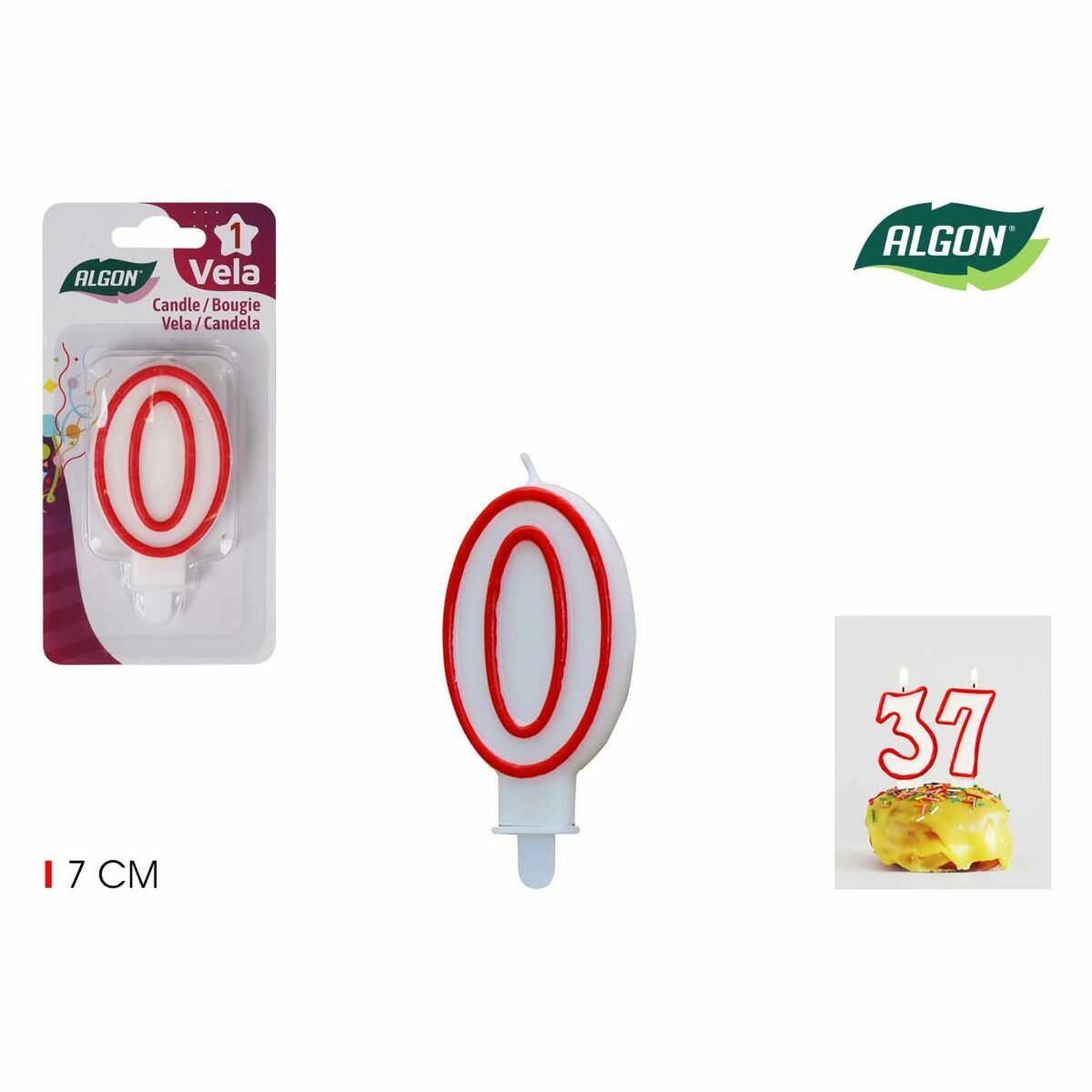 Set med levande ljus Algon Röd (36 antal) - 6
