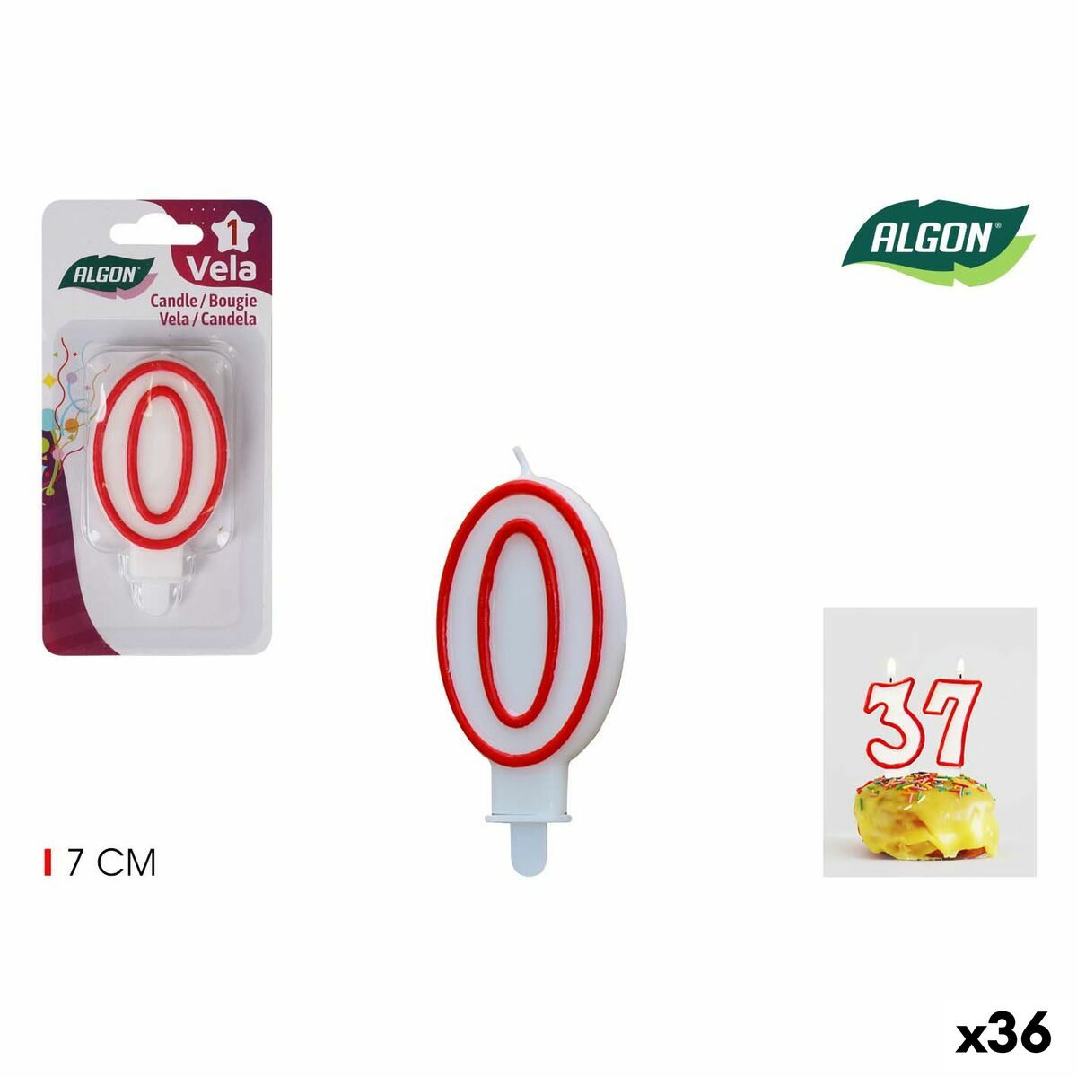 Set med levande ljus Algon Röd (36 antal) - 9