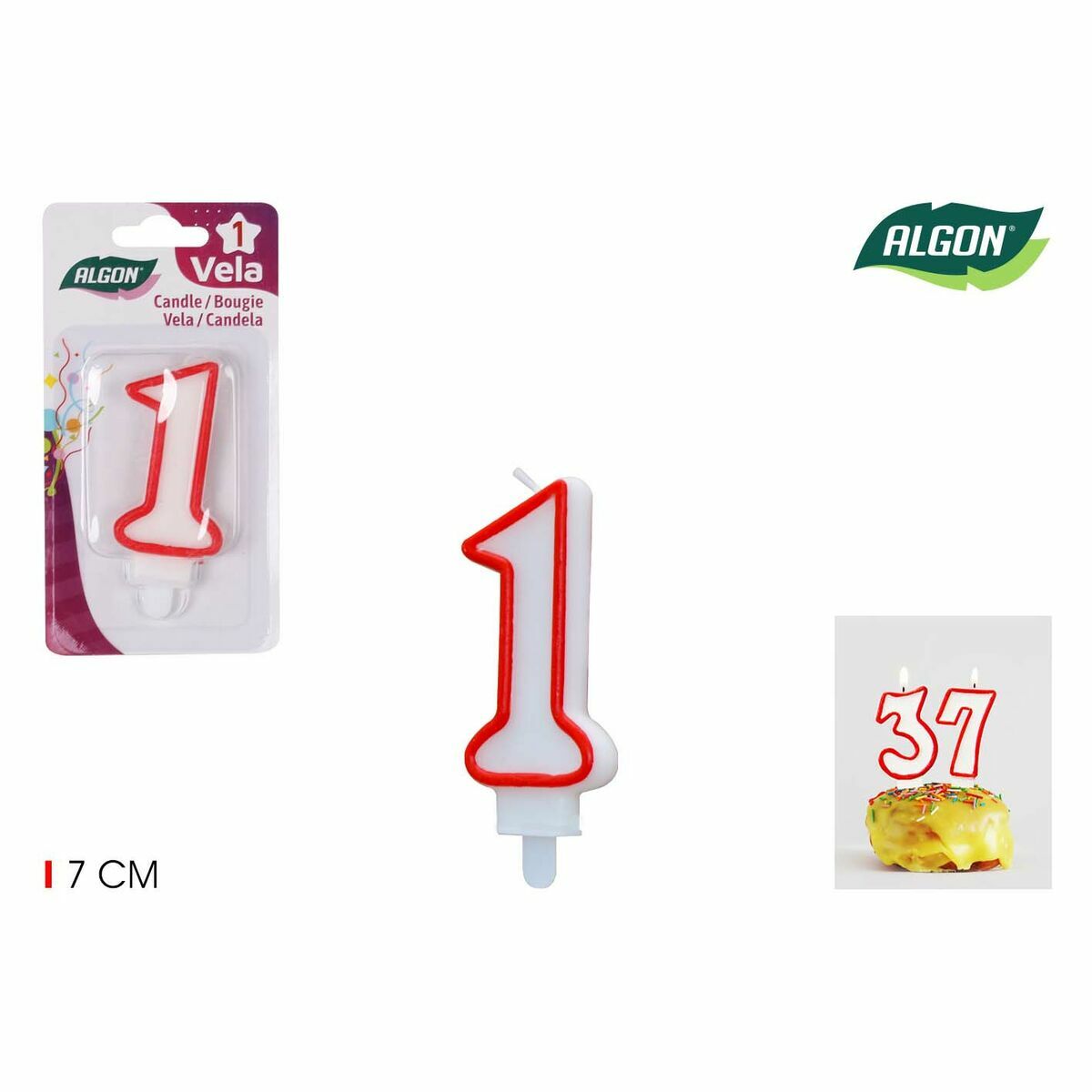 Set med levande ljus Algon Röd (36 antal) - 6
