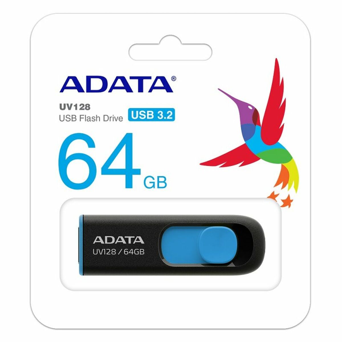 USB-minne Adata 64GB DashDrive UV128 Blå Svart 64 GB - 3