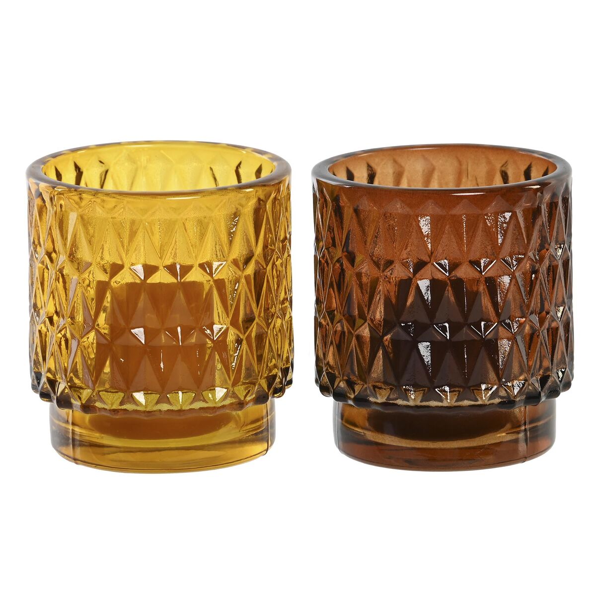 Set med levande ljus DKD Home Decor Brun Senap (2 antal) - 9