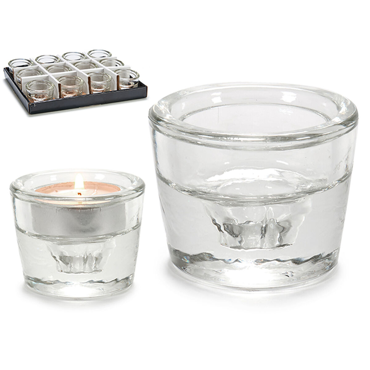 Ljusstakar Gift Decor Transparent Glas 6 x 4,3 x 6 cm (12 antal) - 5