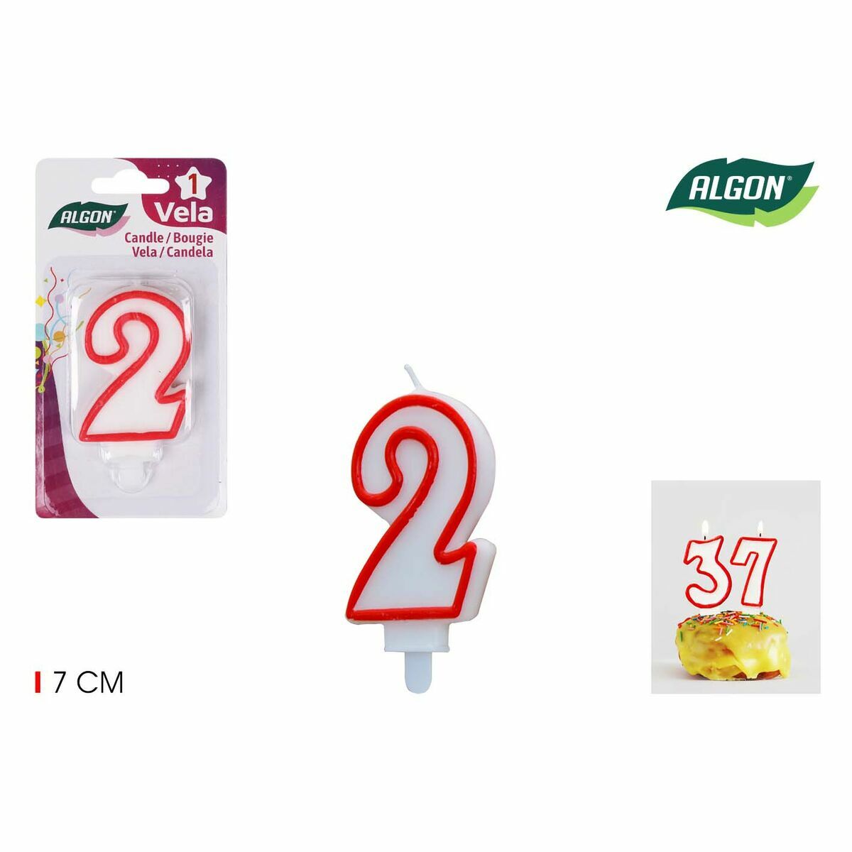 Set med levande ljus Algon Röd (36 antal) - 10