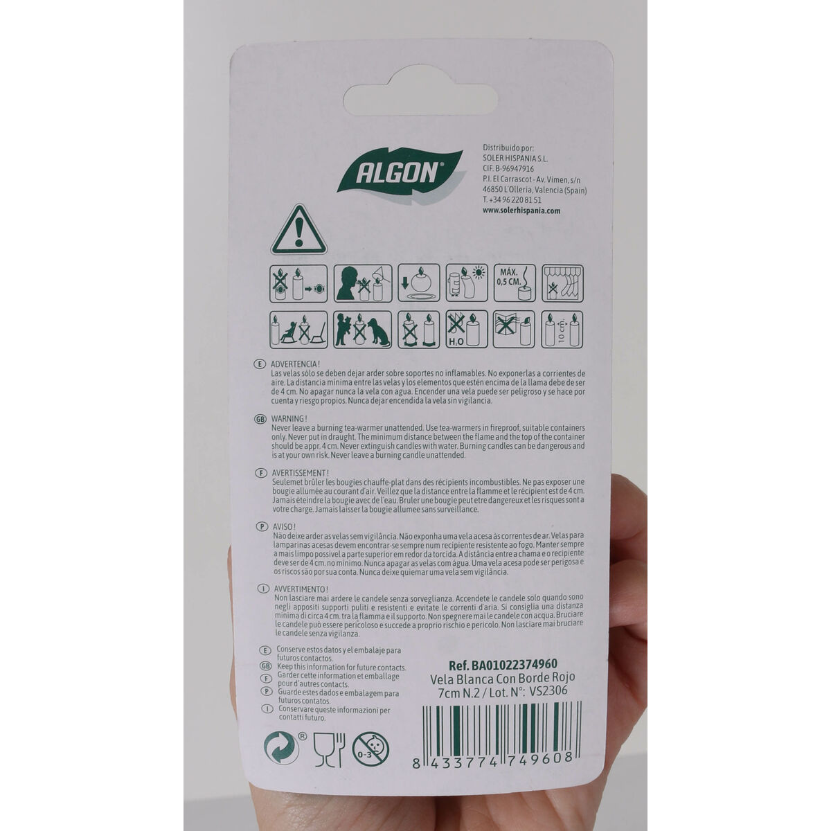 Set med levande ljus Algon Röd (36 antal) - 13