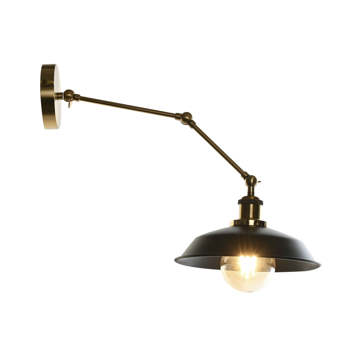 Vägglampa DKD Home Decor Svart Gyllene Metall 50 W Vintage 220 V 26 x 53 x 23 cm
