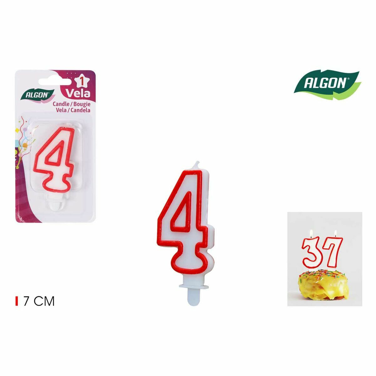 Set med levande ljus Algon Röd (36 antal) - 6