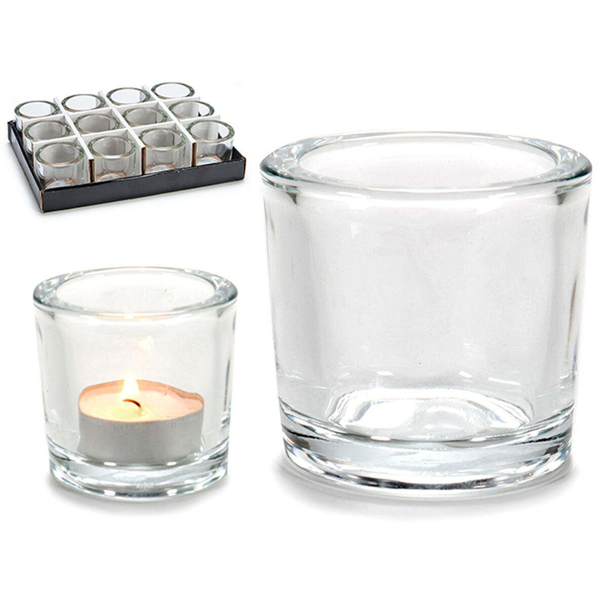 Ljusstakar Gift Decor Transparent Glas 6,5 x 6 x 6,5 cm (12 antal) - 6