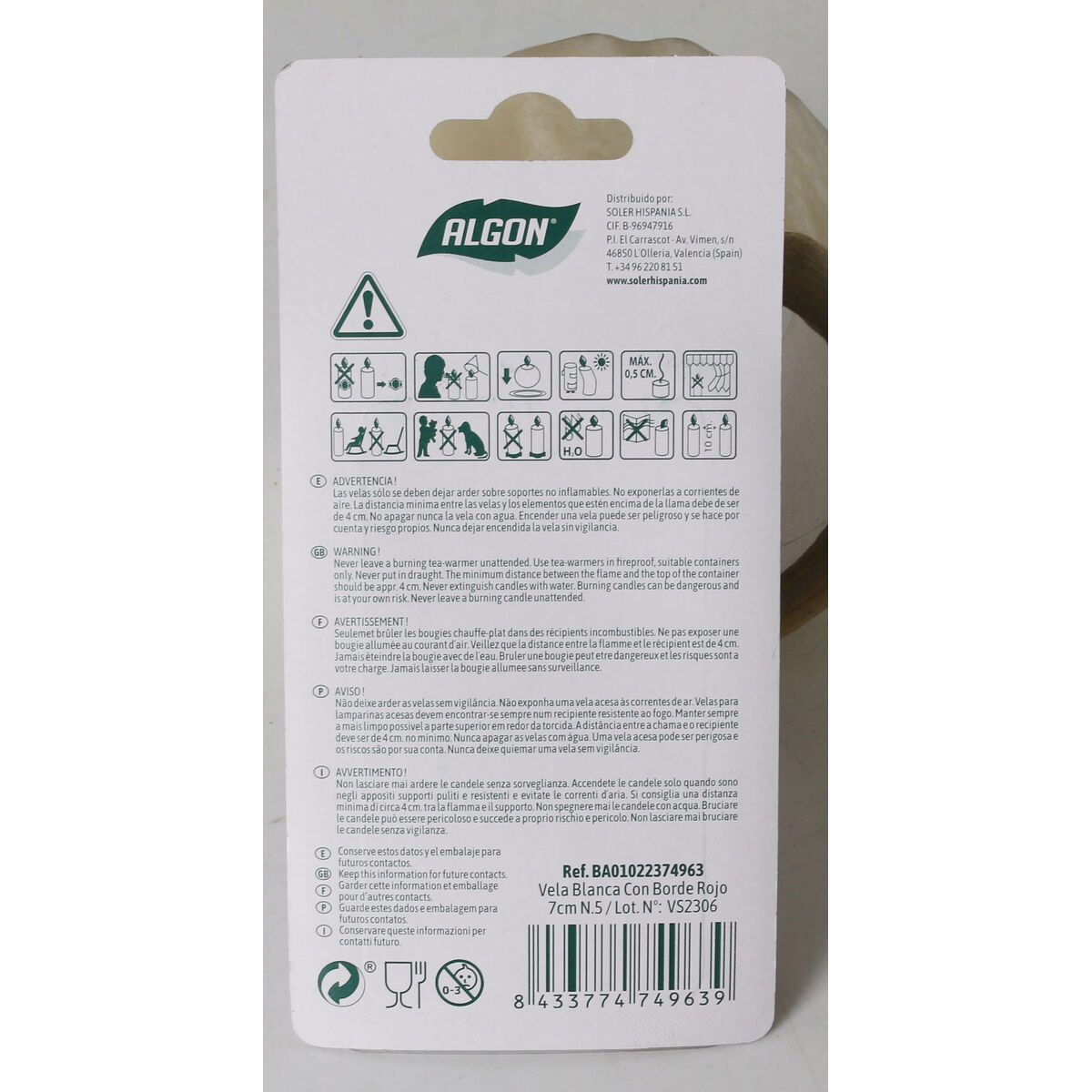 Set med levande ljus Algon Röd (36 antal) - 13