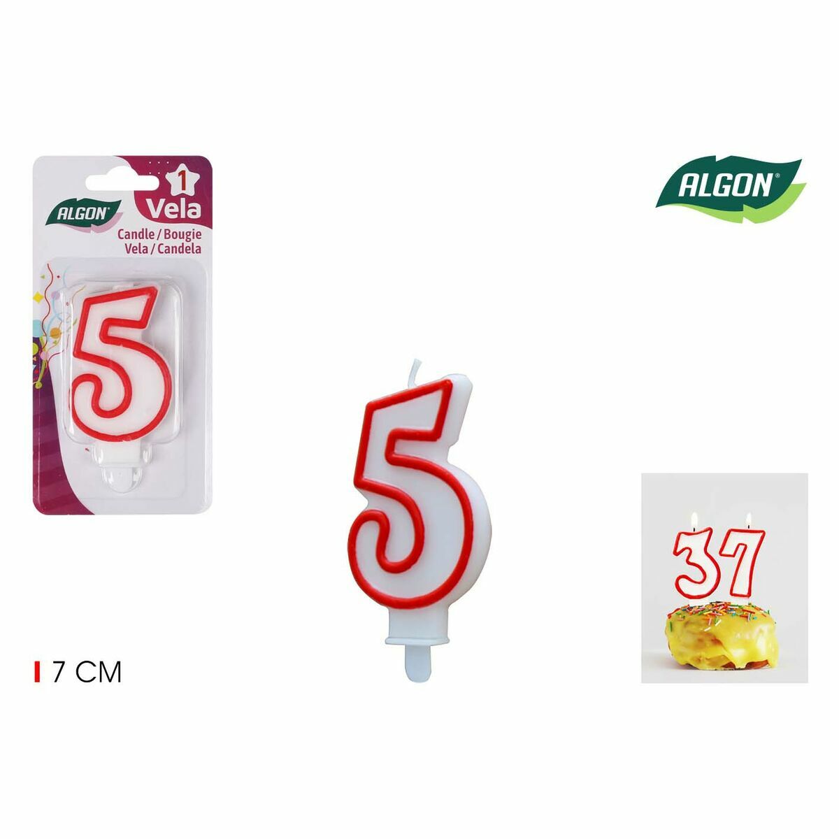 Set med levande ljus Algon Röd (36 antal) - 10