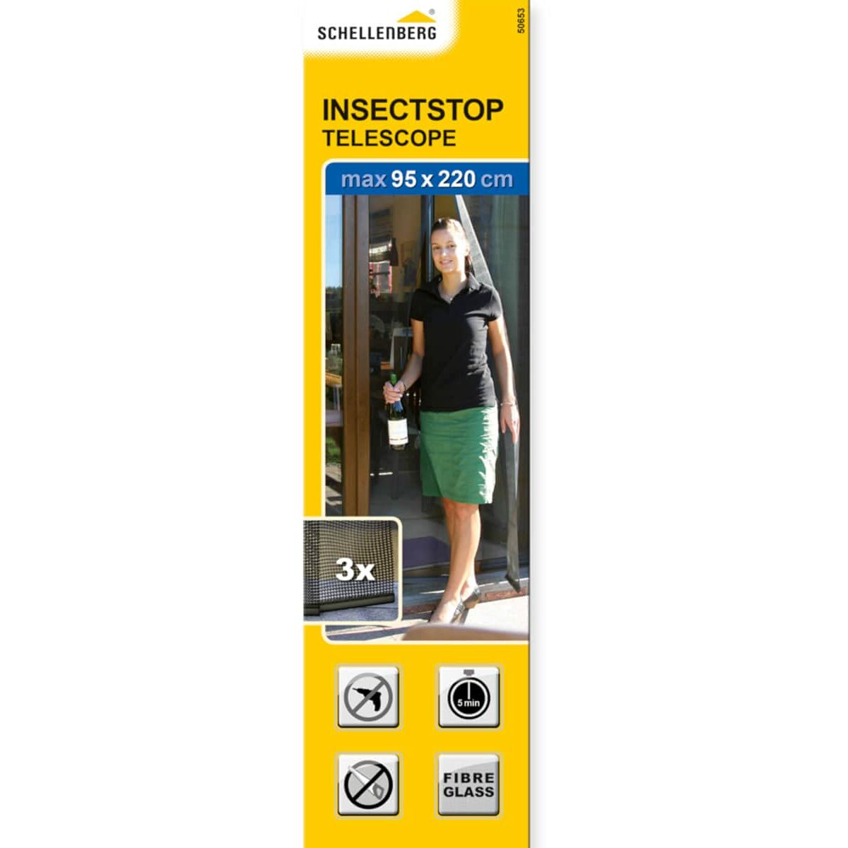 Insektsgard Schellenberg Dörrar Glasfiber Antracitgrå (95 x 220 cm) - 4