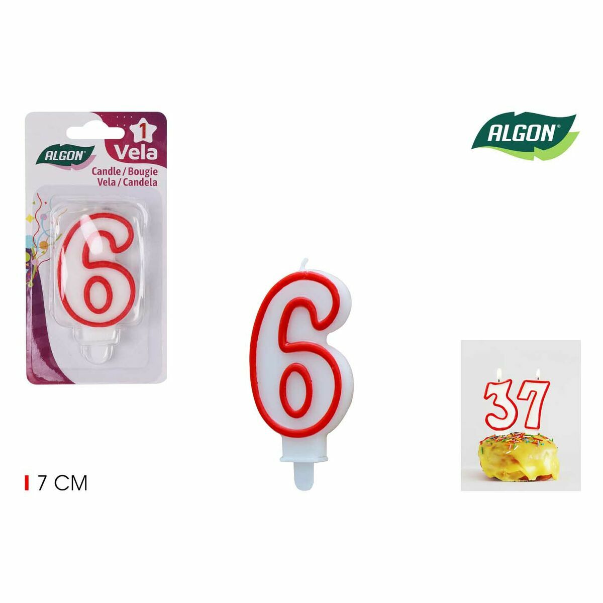 Set med levande ljus Algon Röd (36 antal) - 10