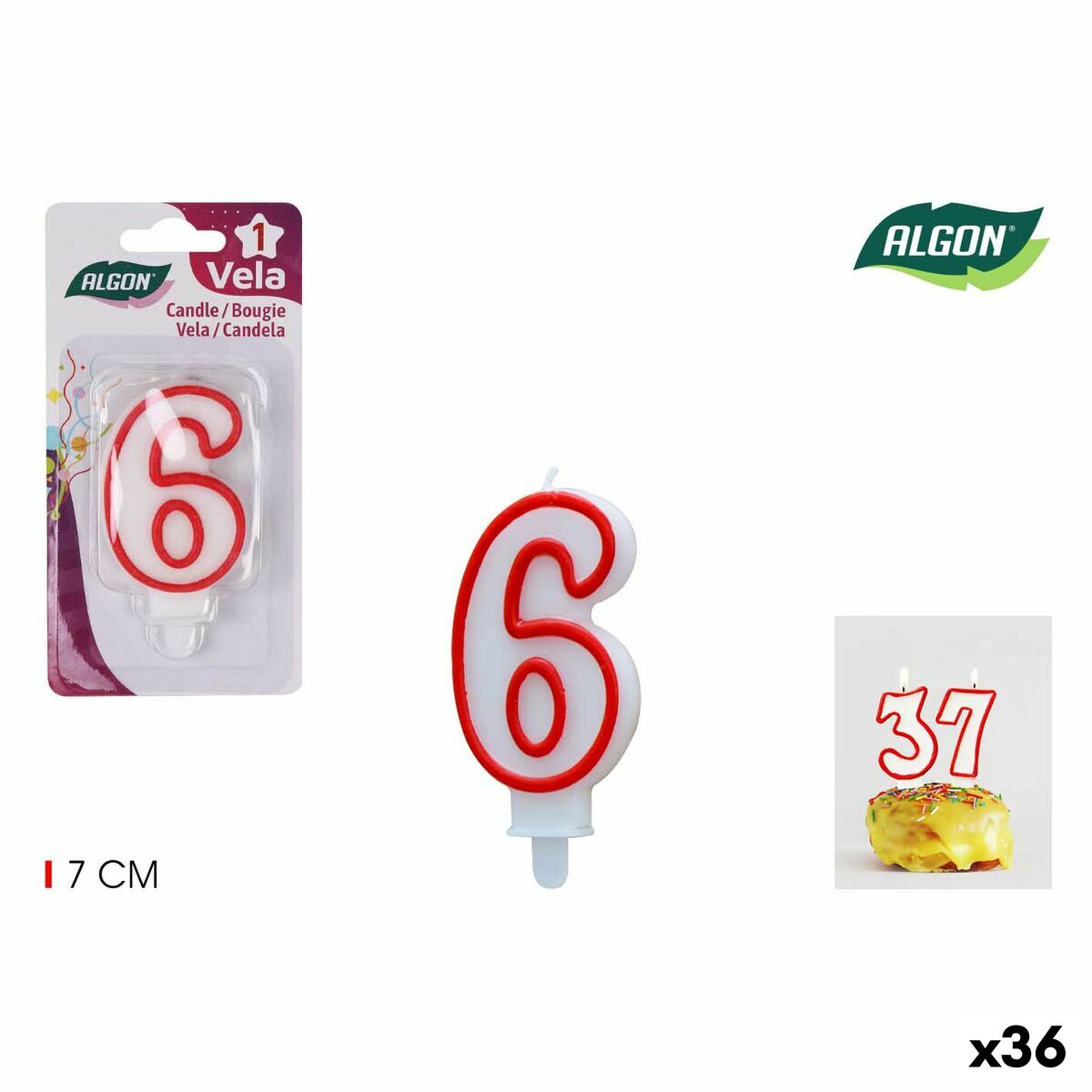 Set med levande ljus Algon Röd (36 antal) - 9