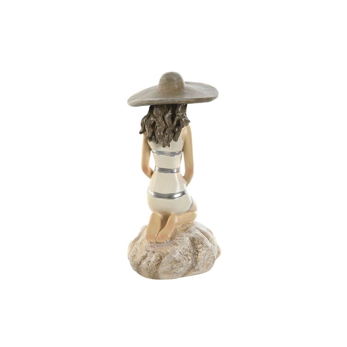 Prydnadsfigur Home ESPRIT Vit Beige Kvinna Medelhavs 12 x 8,5 x 20 cm (2 antal) - 2