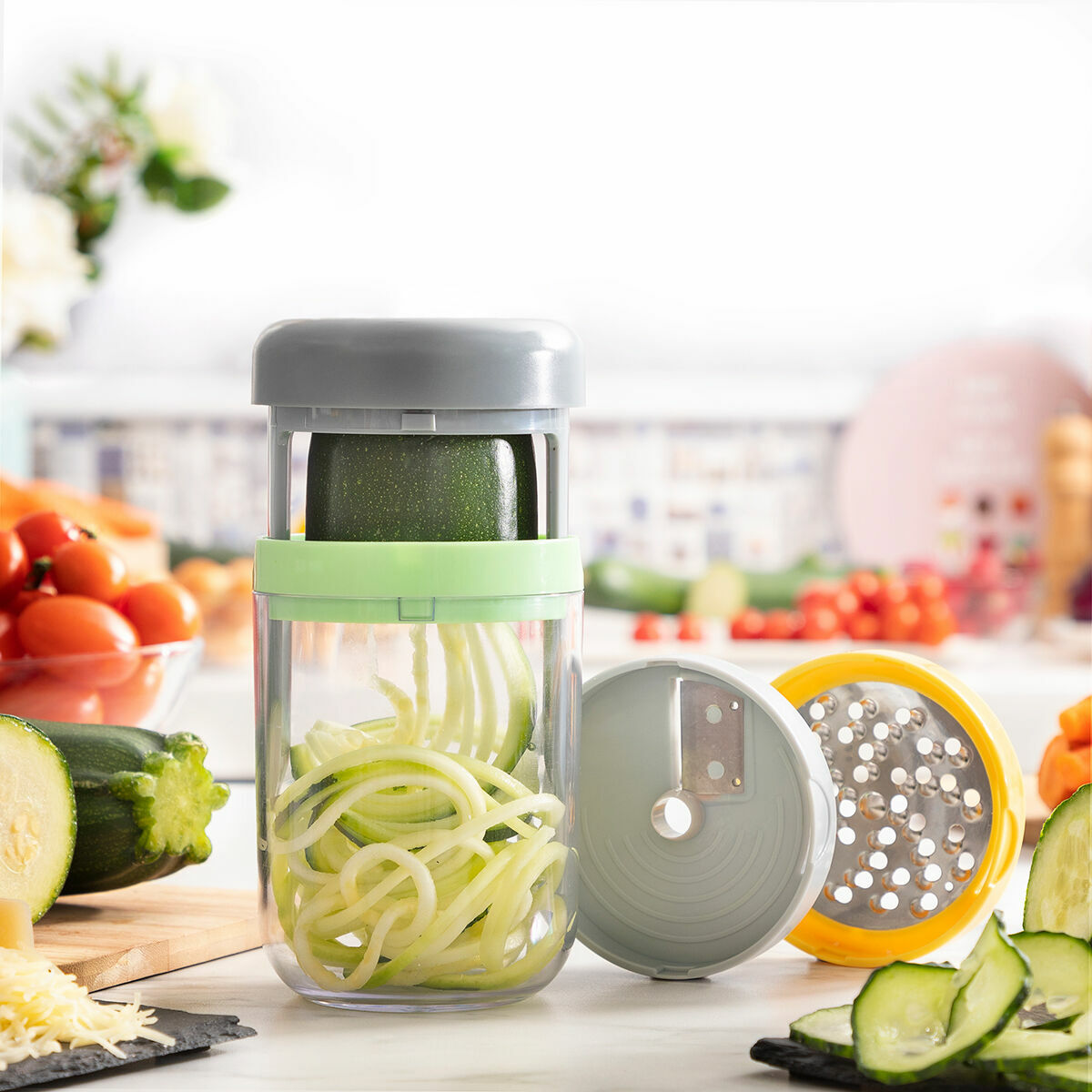 Grönsaksskärare för Spiraler och Rivjärn med Recept Vigizer InnovaGoods Rostfritt stål (Renoverade B) - 2