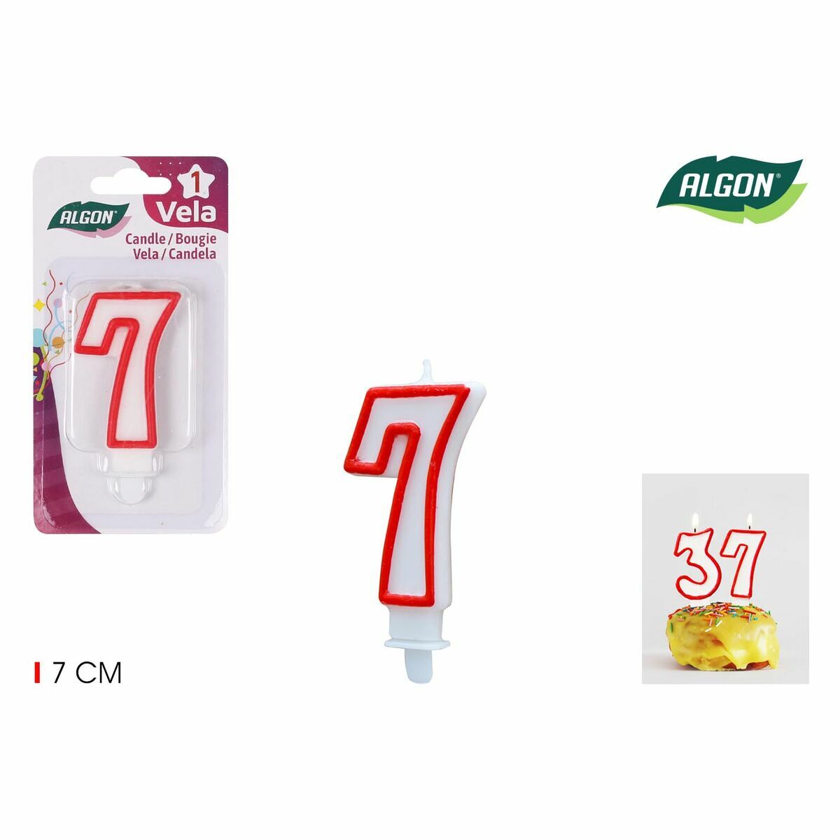 Set med levande ljus Algon Röd (36 antal) - 6
