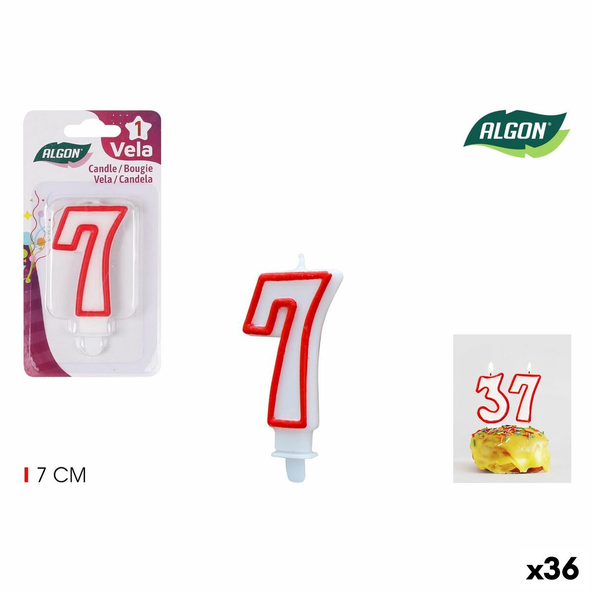 Set med levande ljus Algon Röd (36 antal) - 9