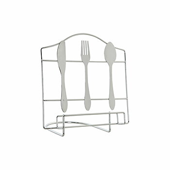 Hållare DKD Home Decor Bestick Silvrig Metall Plast 23 x 15 x 22 cm