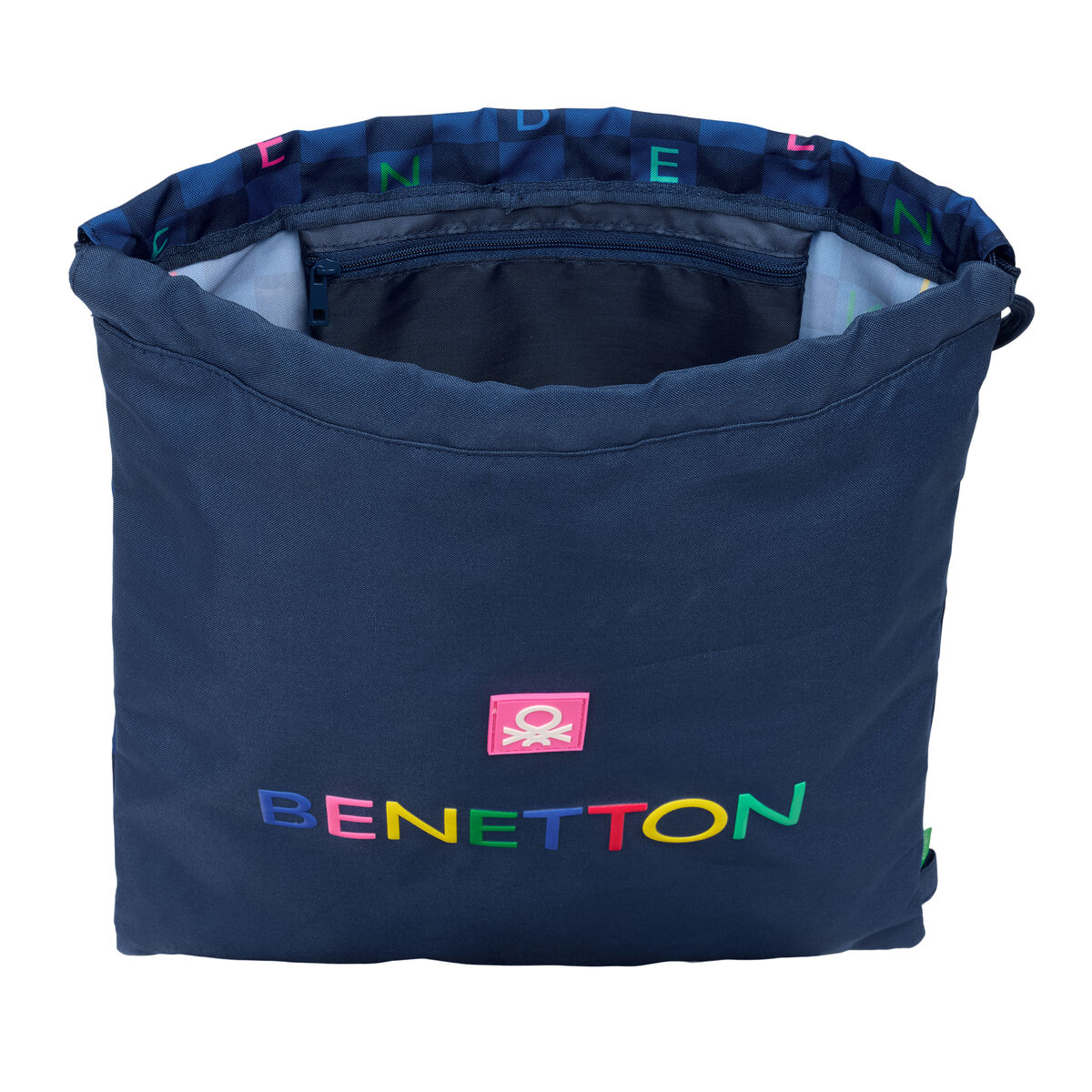 Skopåse med remmar Benetton Damero Marinblå 35 x 40 x 1 cm - 4