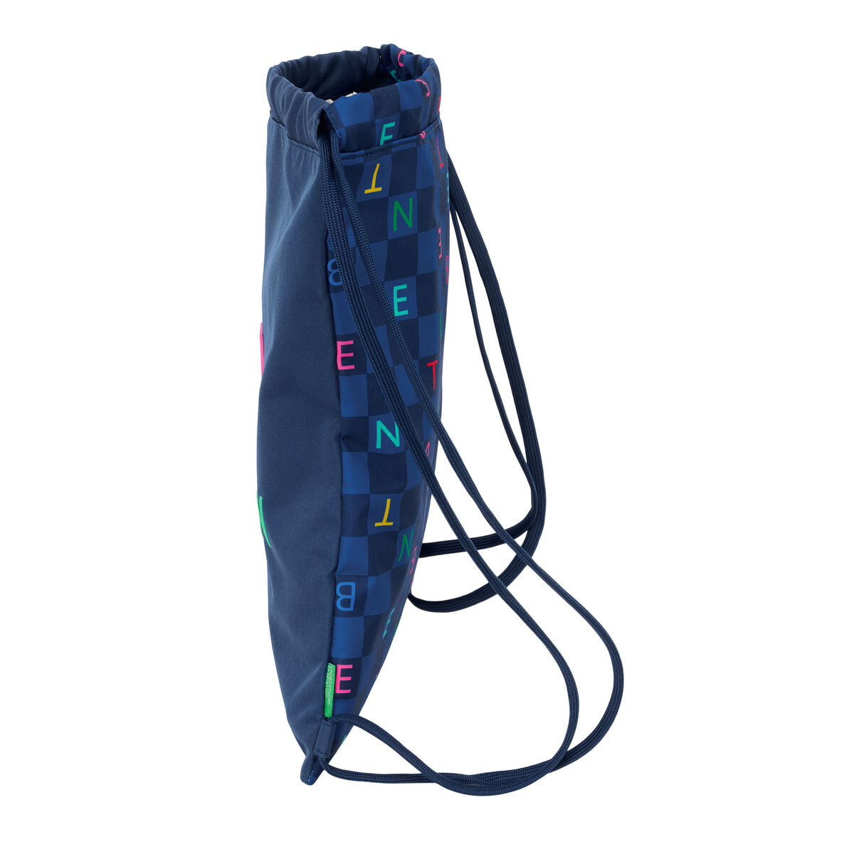 Skopåse med remmar Benetton Damero Marinblå 35 x 40 x 1 cm - 3