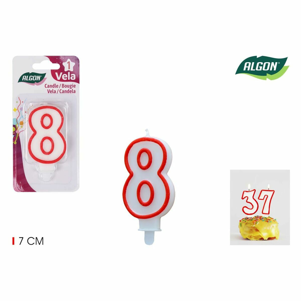 Set med levande ljus Algon Röd (36 antal) - 10