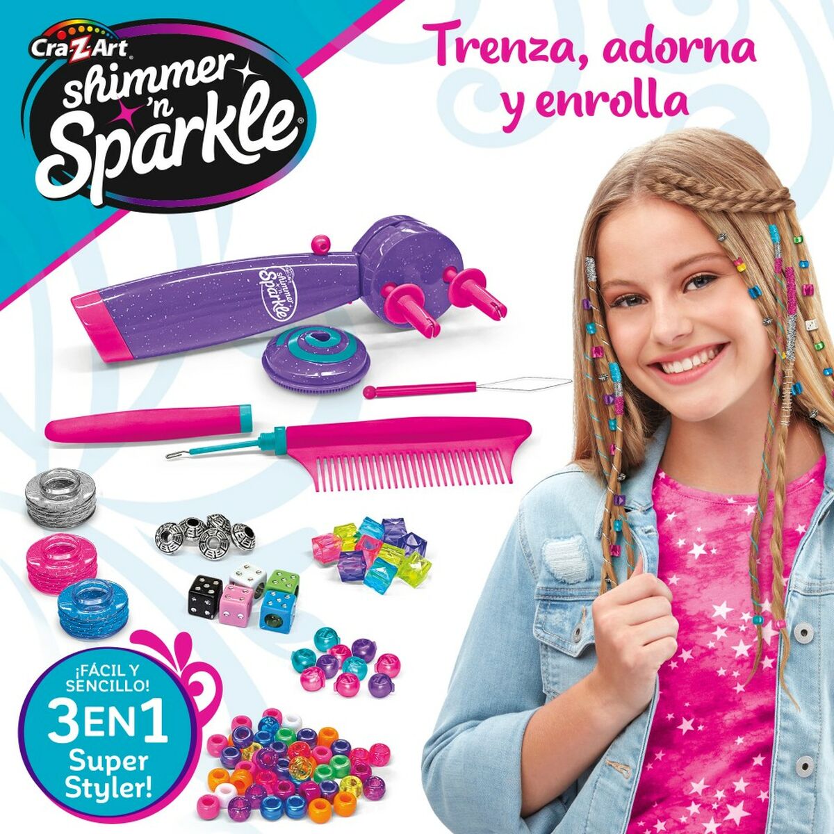 Hairstyle Game Cra-Z-Art Shimmer 'n Sparkle 10 x 20,5 x 6 cm 4 antal - 6