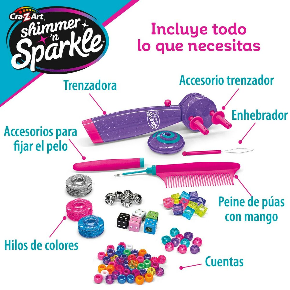 Hairstyle Game Cra-Z-Art Shimmer 'n Sparkle 10 x 20,5 x 6 cm 4 antal - 2