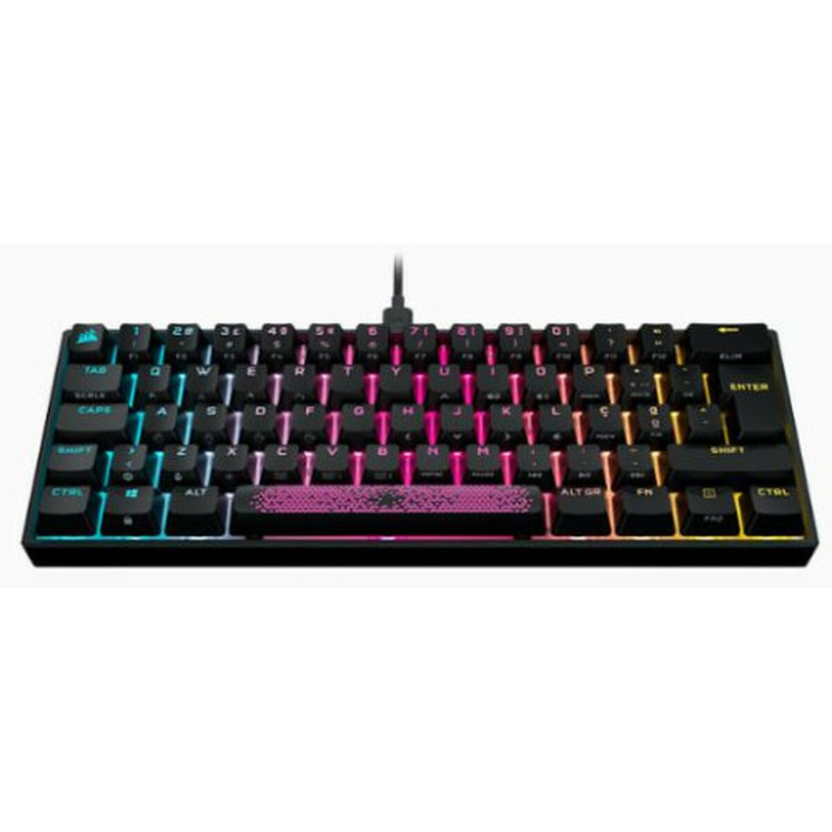 Tangentbord Corsair K55 RGB Svart Qwerty Spanska