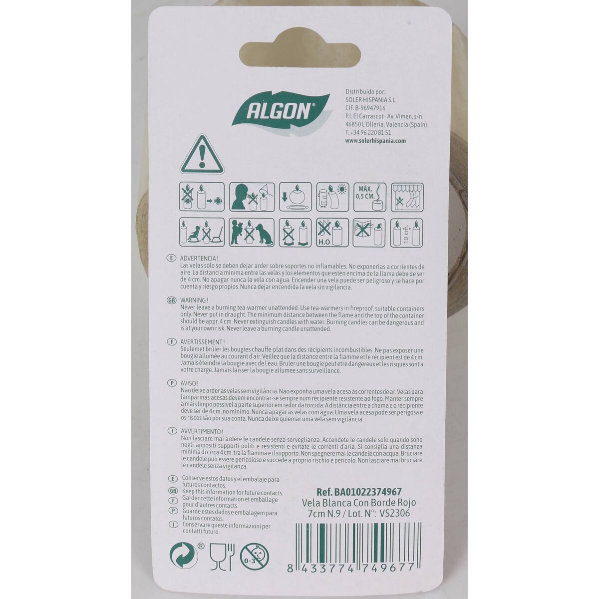 Set med levande ljus Algon Röd (36 antal) - 13