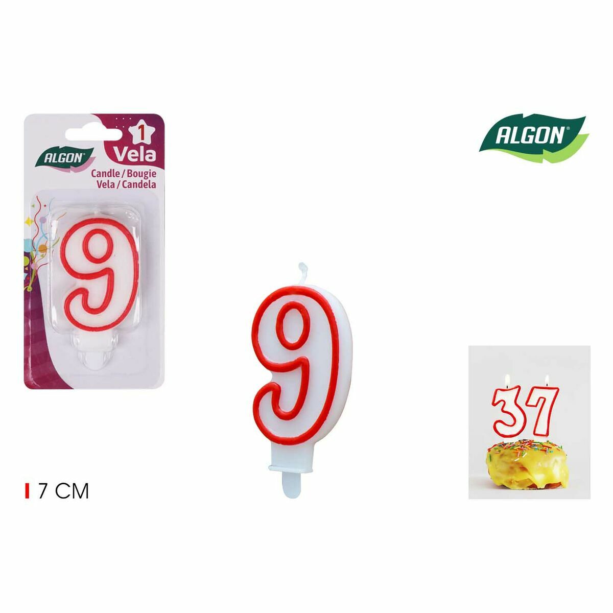 Set med levande ljus Algon Röd (36 antal) - 6