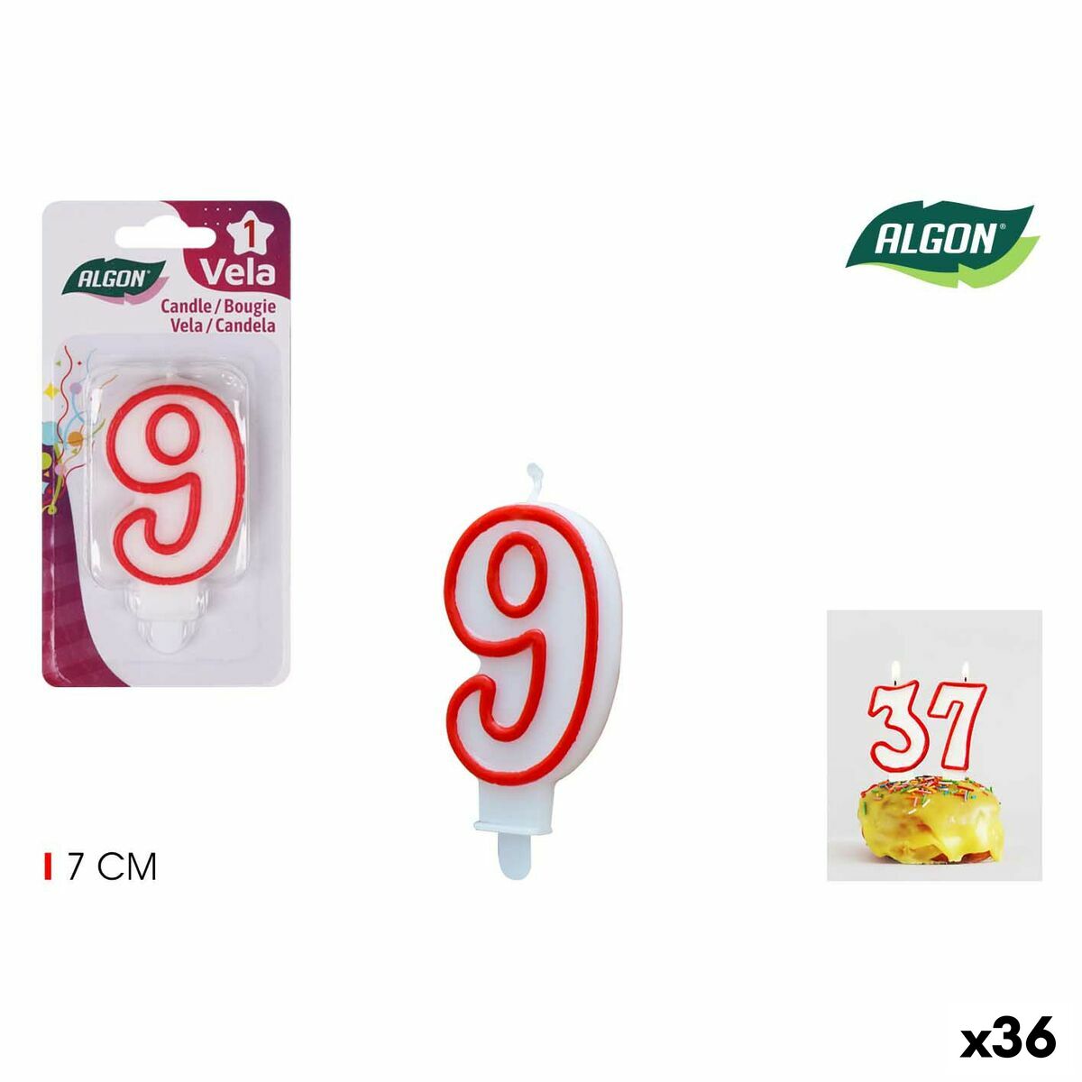 Set med levande ljus Algon Röd (36 antal) - 9