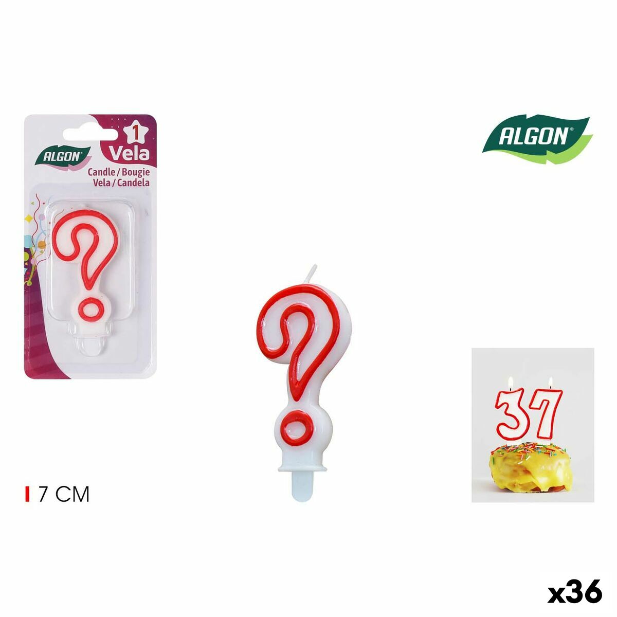 Set med levande ljus Algon Röd (36 antal) - 9