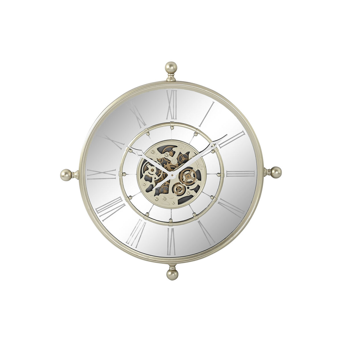 Väggklocka Home ESPRIT Champagne Järn Speglar 67 x 8 x 67 cm - 4