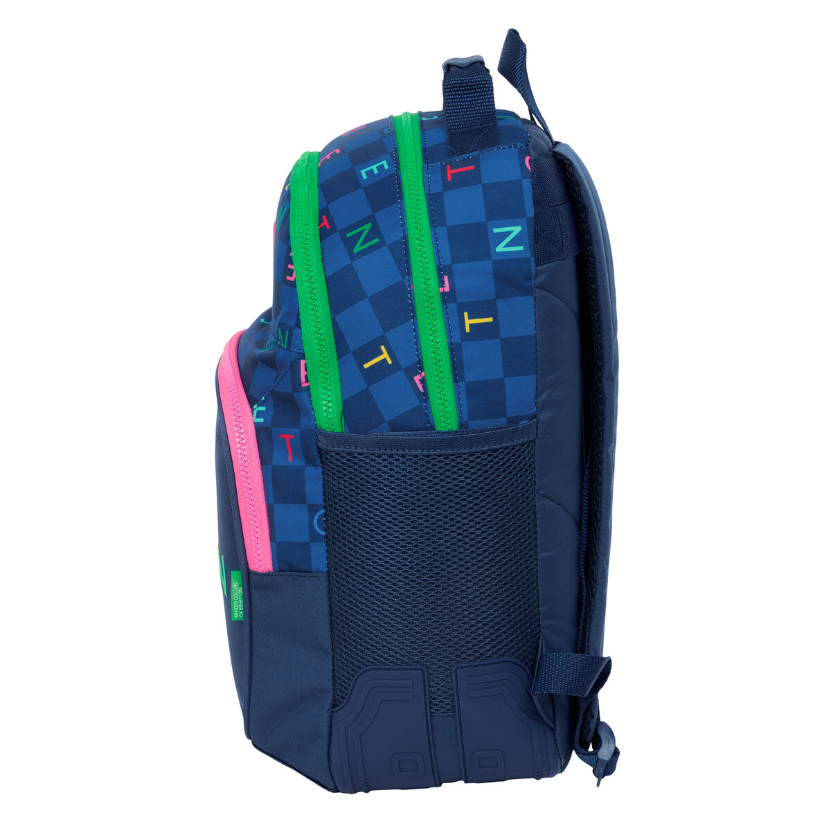 Skolryggsäck Benetton Damero Marinblå 32 x 42 x 15 cm - 2