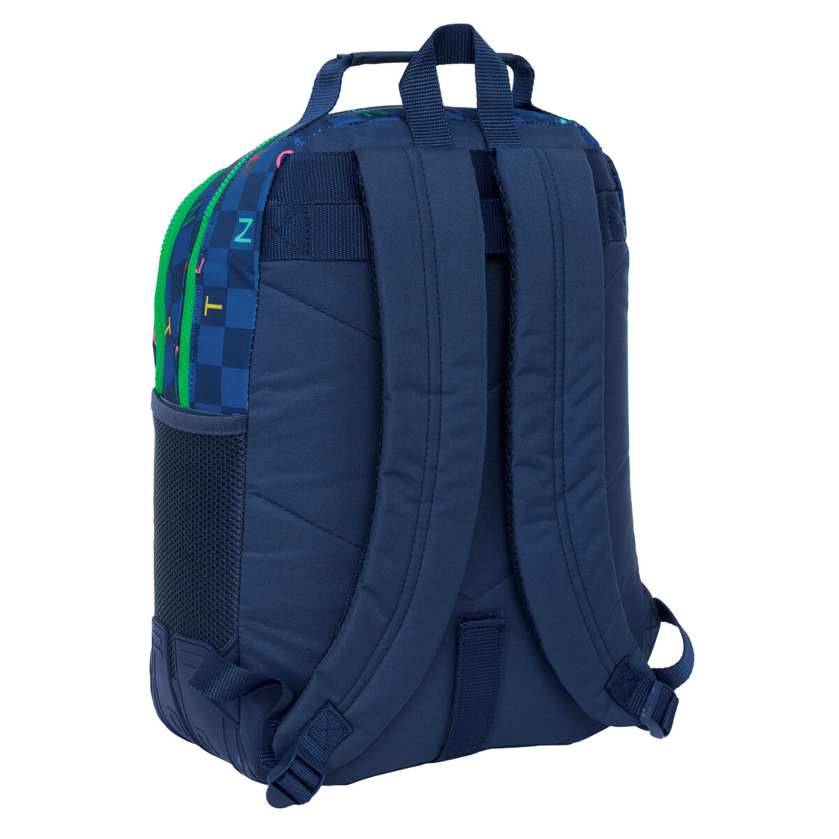 Skolryggsäck Benetton Damero Marinblå 32 x 42 x 15 cm - 3