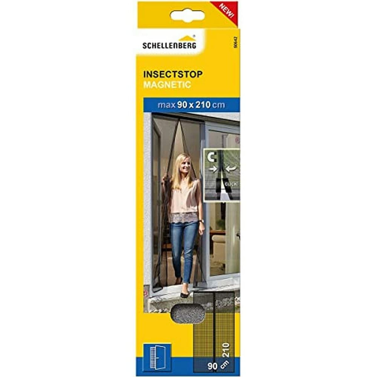 Insektsgard Schellenberg Dörrar Magnetic 90 x 210 cm Antracitgrå Glasfiber - 7