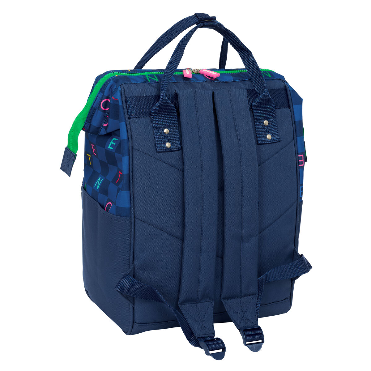 Skolryggsäck Benetton benetton Marinblå 27 x 40 x 19 cm - 4