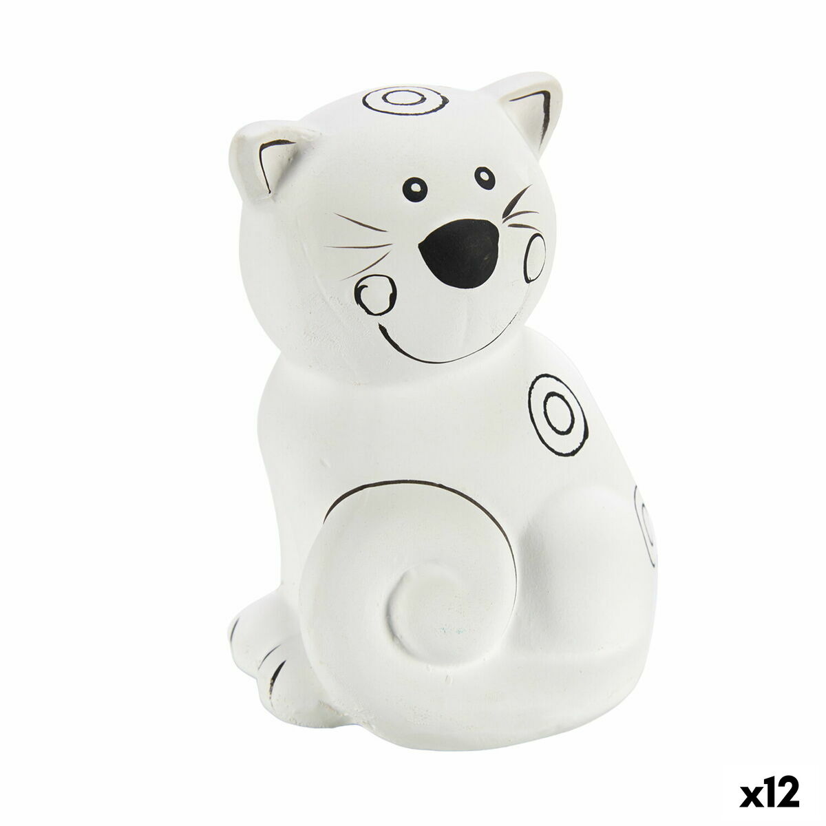 Måla din egen sparbössa Pincello Keramik Katt 9 x 11,8 x 8,5 cm (12 antal) - 3