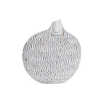 Vas DKD Home Decor 27 x 11 x 31 cm Vit Harts Modern